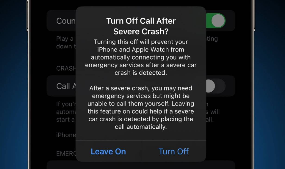 左云苹果14维修分享 iPhone 14 和 Apple Watch 上关闭崩溃检测 